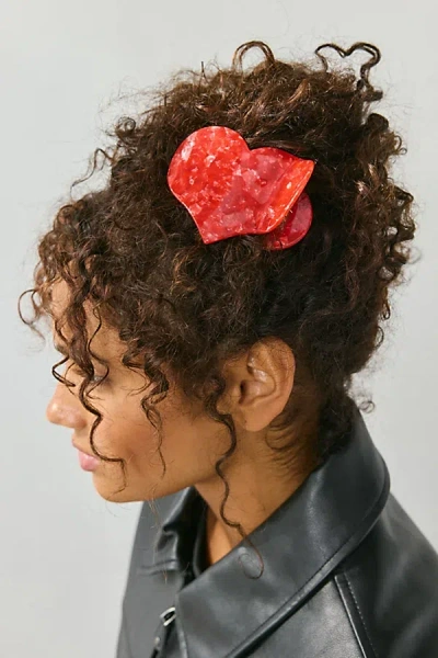 Urban Outfitters Solar Eclipse Hand Painted Claw Clip In Red Heart, Women's At