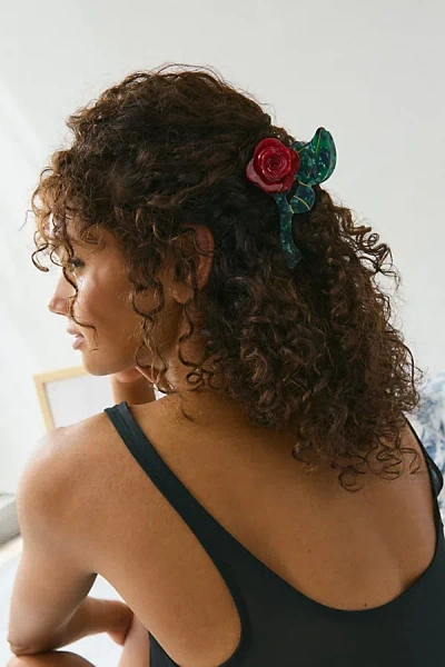 Urban Outfitters Solar Eclipse Hand Painted Claw Clip In Red Rose, Women's At  In Green