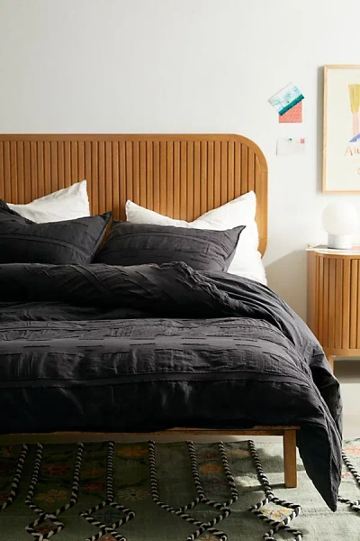 Urban Outfitters Sophia Raw Edge Duvet Cover In Black At