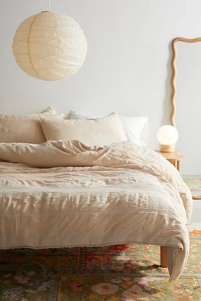 Urban Outfitters Sophia Raw Edge Duvet Cover In Flax At  In Neutral