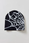 Urban Outfitters Spiderweb Pattern Knit Beanie In Black, Men's At  In Black