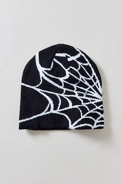 Urban Outfitters Spiderweb Pattern Knit Beanie In Black, Men's At