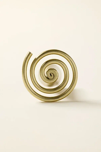 Urban Outfitters Spiral Icon Shaped Iron Knob/wall Hook In Brass At  In Gold