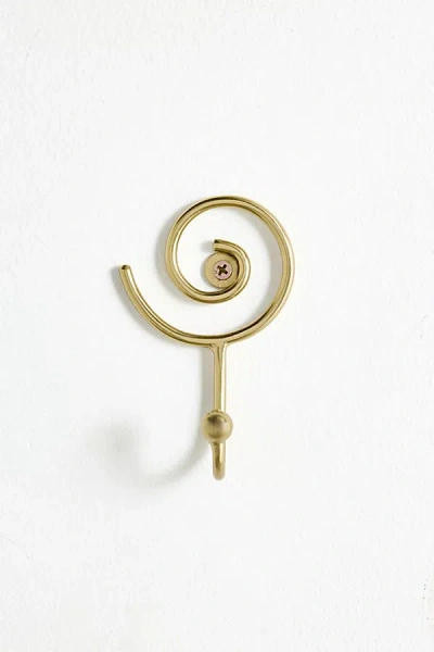 Urban Outfitters Spiral Icon Shaped Iron Wall Hook In Gold At