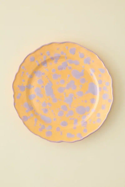 Urban Outfitters Splatter Paint 10-inch Ceramic Dinner Plate In Orange At  In Yellow