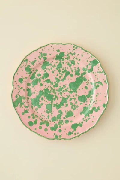 Urban Outfitters Splatter Paint 10-inch Ceramic Dinner Plate In Pink At  In Green