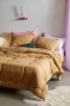 Urban Outfitters Squiggle Percale Super Puff Comforter In Tan At  In Orange