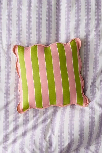 Urban Outfitters Squiggle Striped Throw Pillow In Pink Combo At  In Multi