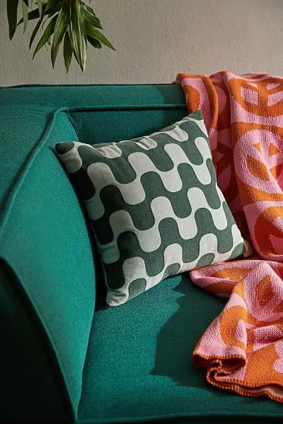 Urban Outfitters Squiggle Throw Pillow In Green At