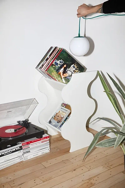 Urban Outfitters Squiggle Vinyl Storage Shelf In Ivory At  In White