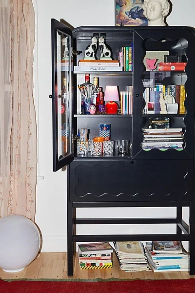 Urban Outfitters Stacie Tall Storage Cabinet In Black At  In Animal Print