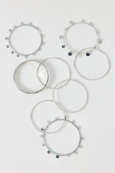 Urban Outfitters Stacked Boho Bangle Bracelets Set In Silver, Women's At