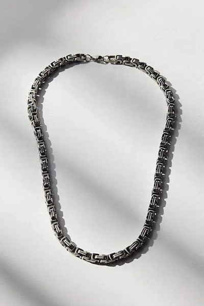 Urban Outfitters Stainless Steel Box Link Chain Necklace In Silver, Men's At