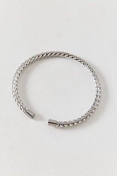 Urban Outfitters Stainless Steel Mesh Cuff Bracelet In Silver, Men's At