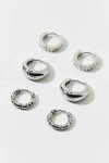Urban Outfitters Waterproof Mini Hoop Earring Set In Silver, Women's At
