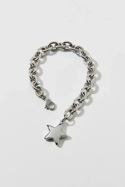 Urban Outfitters Waterproof Puffy Star Bracelet In Silver, Women's At