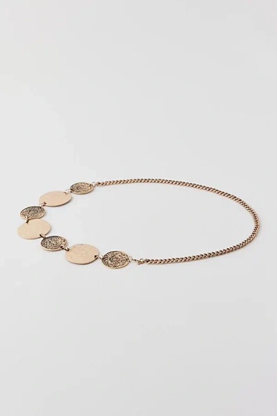 Urban Outfitters Stamped Chain Belt In Gold, Women's At