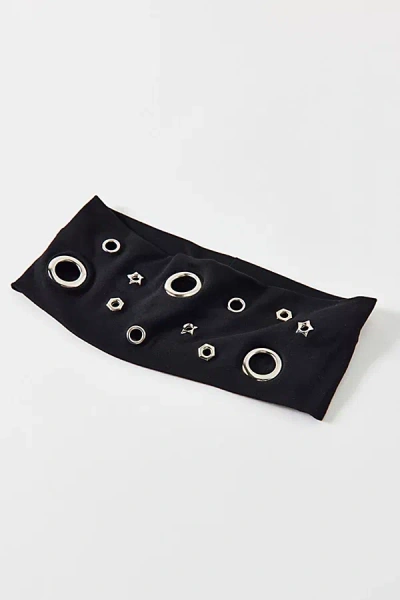 Urban Outfitters Star Grommet Soft And Stretchy Wide Headband In Black, Women's At