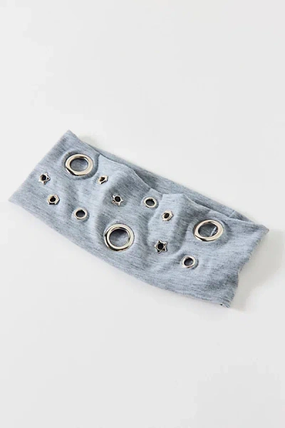 Urban Outfitters Star Grommet Soft And Stretchy Wide Headband In Grey, Women's At  In Gray