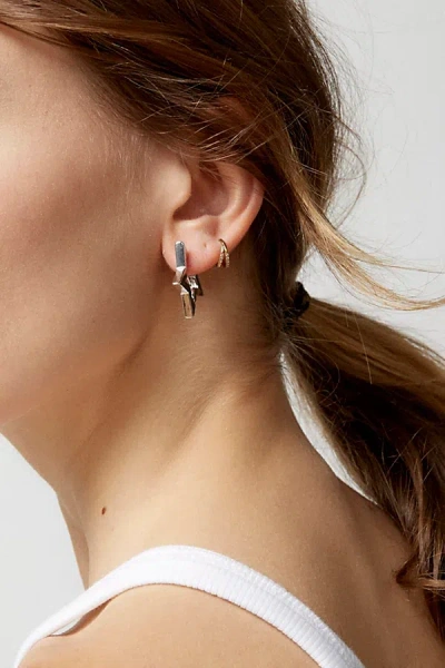Urban Outfitters Star Hoop Earring In Silver