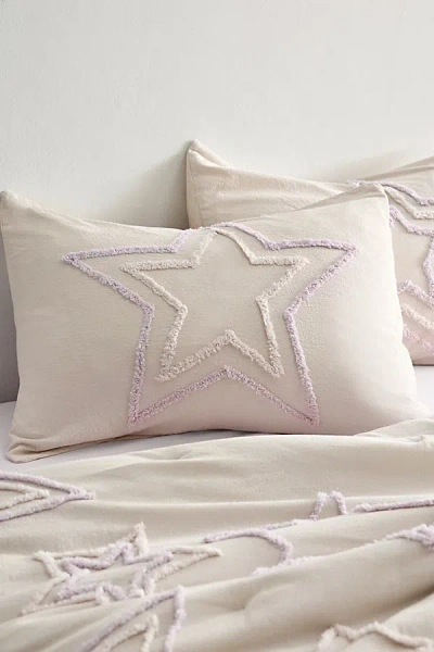 Urban Outfitters Star Icon Tufted Sham Set In Pink At