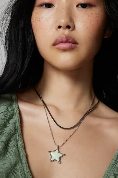 Urban Outfitters Star Layering Necklace In Silver, Women's At  In Metallic