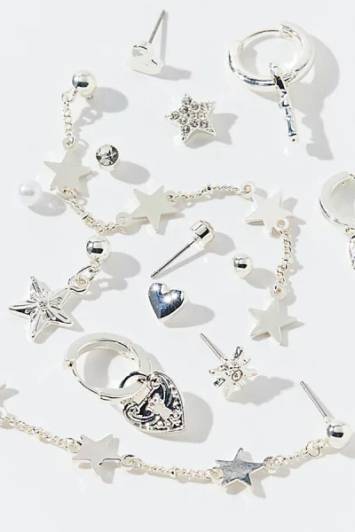 Urban Outfitters Starlight Star & Pearl Earring Set In Silver, Women's At