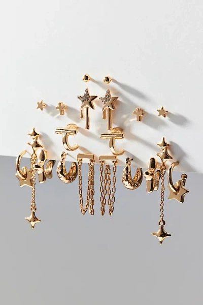 Urban Outfitters Stars Are Blind Post & Hoop Earring Set In Gold, Women's At