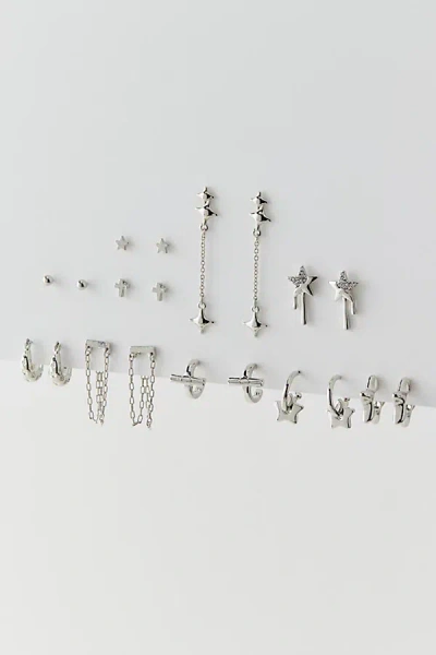 Urban Outfitters Stars Are Blind Post & Hoop Earring Set In Silver, Women's At