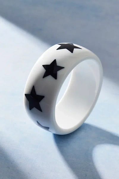 Urban Outfitters Stars Resin Bangle Bracelet In Powder White, Women's At