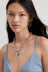 Urban Outfitters Statement Heart Pendant Necklace In Silver, Women's At  In Black