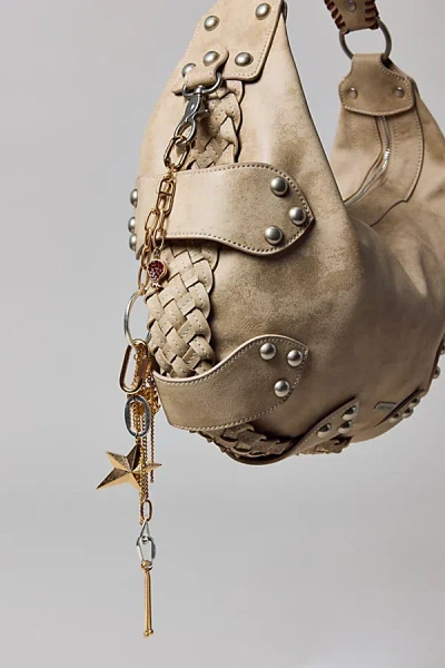 Urban Outfitters Statement Star Mixed Metal Bag Charm In Gold, Women's At