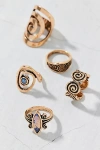 Urban Outfitters Statement Stone Swirl Ring Set In Gold, Women's At  In Gold