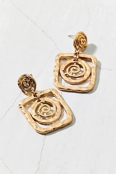 Urban Outfitters Statement Swirl Drop Earring In Gold, Women's At