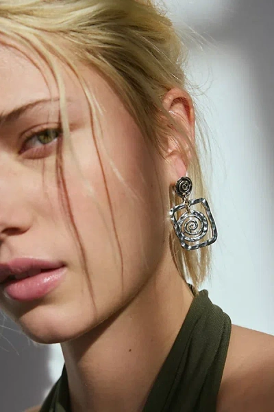 Urban Outfitters Statement Swirl Drop Earring In Silver, Women's At