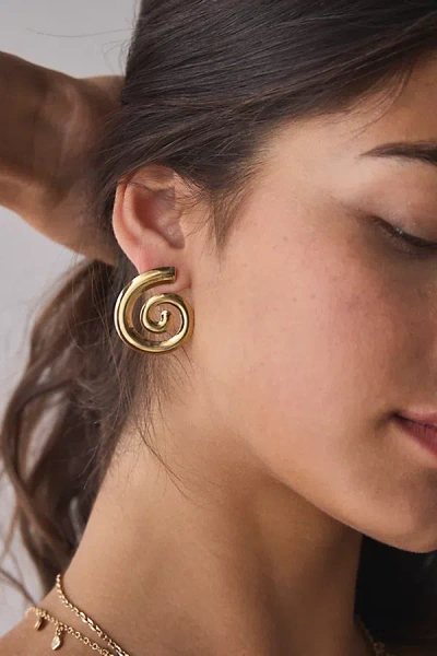 Urban Outfitters Statement Swirl Waterproof Earring In Gold, Women's At