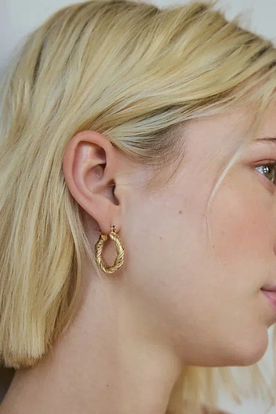 Urban Outfitters Statement Twist Hoop Earring In Gold, Women's At