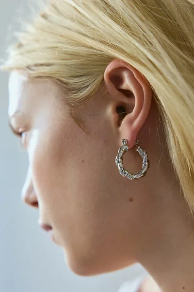 Urban Outfitters Statement Twist Hoop Earring In Silver, Women's At