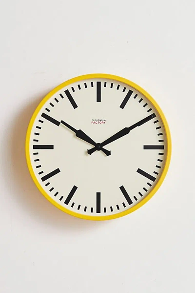 Urban Outfitters Cloudnola Station Wall Clock In Yellow