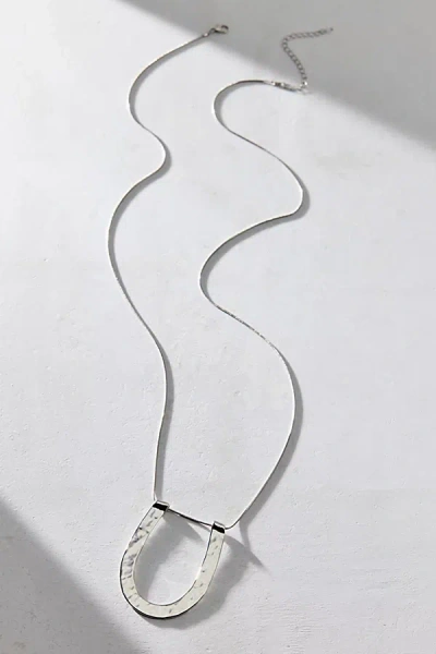 Urban Outfitters Stay Here Horseshoe Pendant Necklace In Silver, Women's At