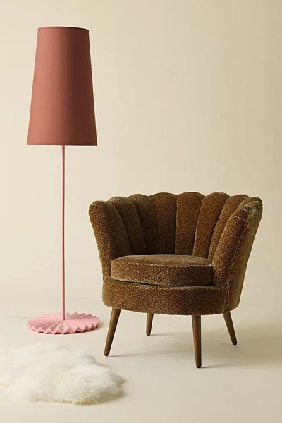 Urban Outfitters Stella Leopard Channel Velvet Chair In Brown At