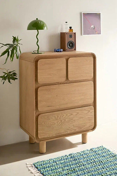 Urban Outfitters Steve Tall 4-drawer Wood Dresser In Natural At