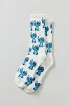 Urban Outfitters Stitch Allover Pattern Crew Sock In Cream, Men's At  In White