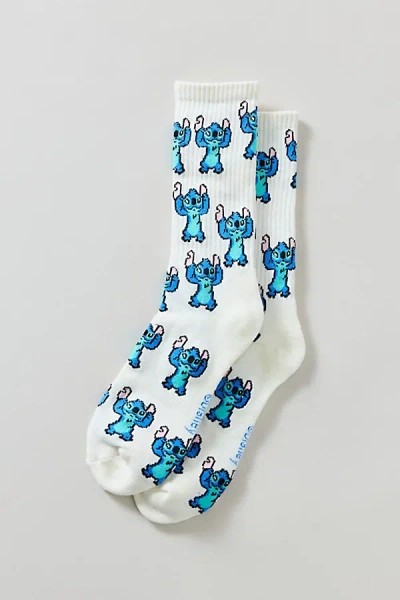 Urban Outfitters Stitch Allover Pattern Crew Sock In Cream, Men's At  In White