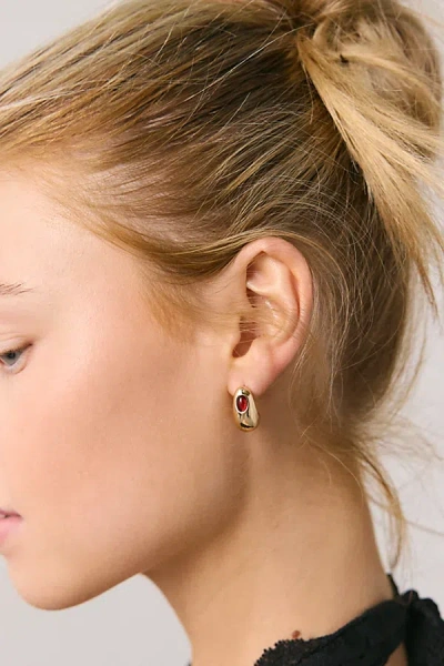 Urban Outfitters Stone Inset Dome Post Earring In Gold, Women's At