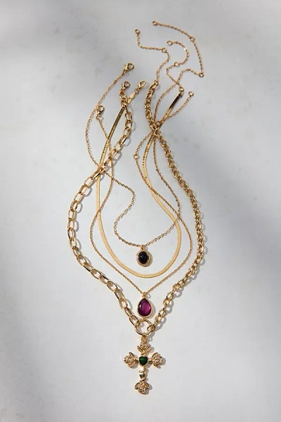 Urban Outfitters Strange Powers Pendant Layered Necklace Set In Gold, Women's At