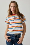 Urban Outfitters Stranger Things The Upside Down Graphic Striped Slim Tee In Assorted, Women's At  In White