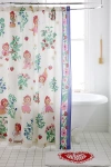 Urban Outfitters Strawberry Cat Shower Curtain In Cream At  In Cream