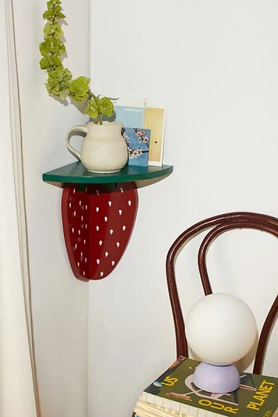 Urban Outfitters Strawberry Corner Wall Shelf In Red At