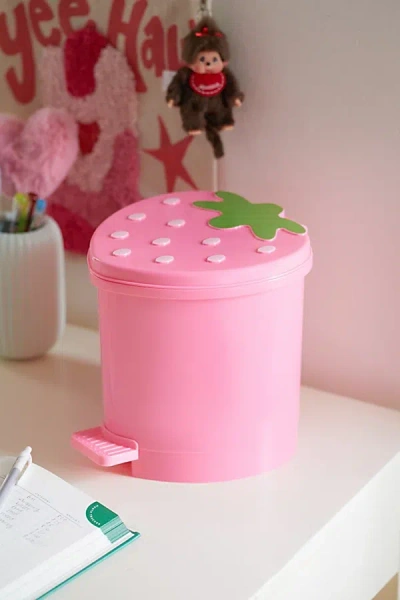 Urban Outfitters Strawberry Tabletop Waste Bin In Pink At